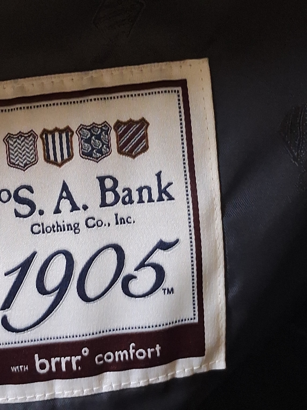 Jos. A. Bank 1905 Tailored Fit Gray & Black Plaid Sports Coat; Sz 46L & 40 Waist - Picture 5 of 9